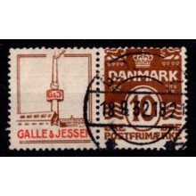 Reklame - 10 øre brun - Galle & Jessen - AFA 43 - Frimærke - Stemplet.